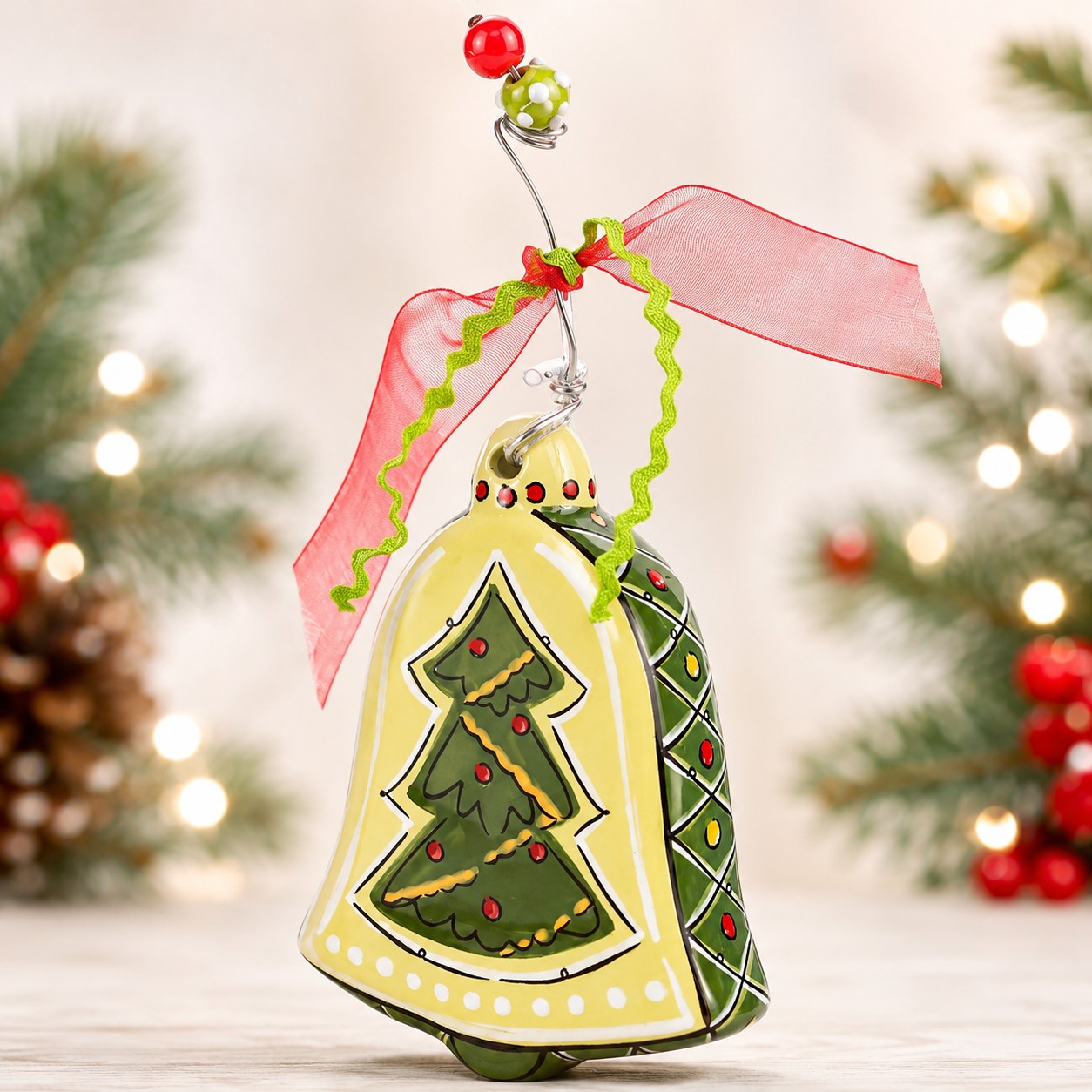 Christmas Tree Puff Bell Ornament